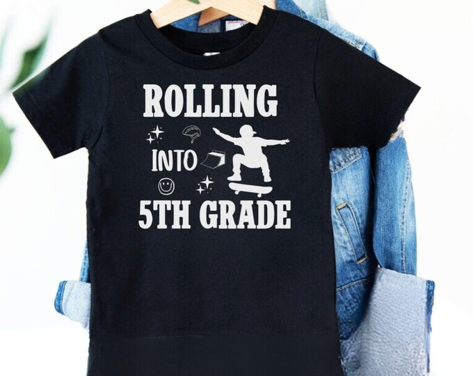 Rollin Into 5th Grade Teacher Shirt SVG: Digital Download