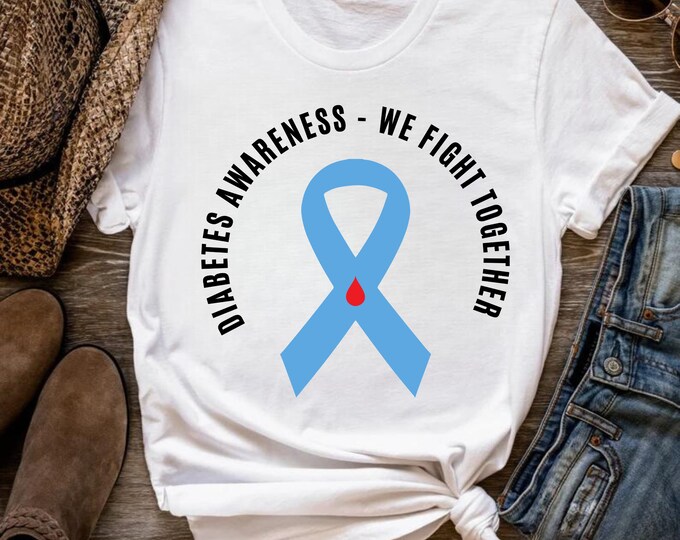 Diabetes Awareness Blue Ribbon SVG PNG: Warrior Support (Digital Download)