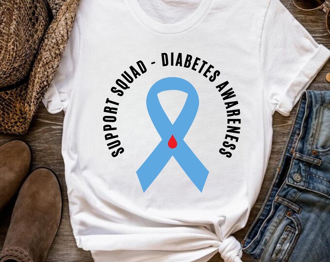 Diabetes Awareness SVG: Support Squad Shirt Design (Digital Download)