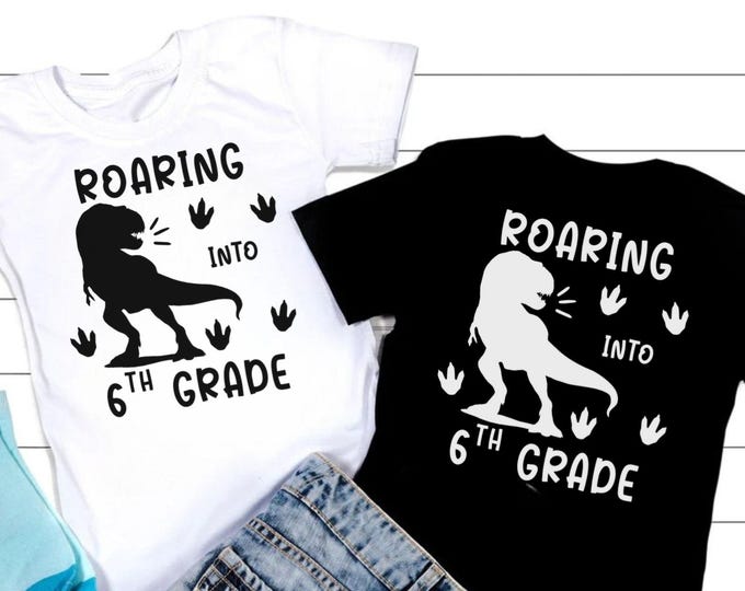 Roaring Into 6th Grade SVG: Back To School T-Shirt Design (Digital Download