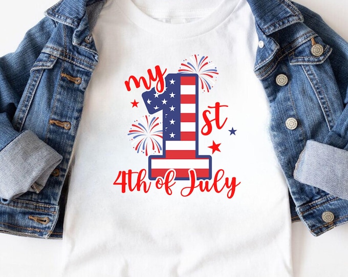 My First 4th of July SVG, Patriotic Cut File (Digital Download)