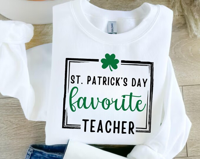 Lucky Teacher St Patricks Day SVG, Irish Shirt Design (Digital Download)