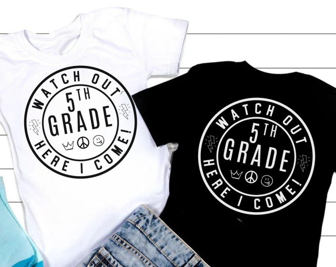 5th Grade SVG: Back To School Shirt Design (Digital Download)