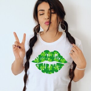 Lips With Clover SVG PNG, St Patricks Kiss Svg, Lucky Svg, St Patricks Day Svg, St Patricks Shirt, Irish Svg, Funny St Patricks Day Svg image 4