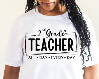 2nd Grade Teacher SVG: Back To School Shirt Design (Digital Download)