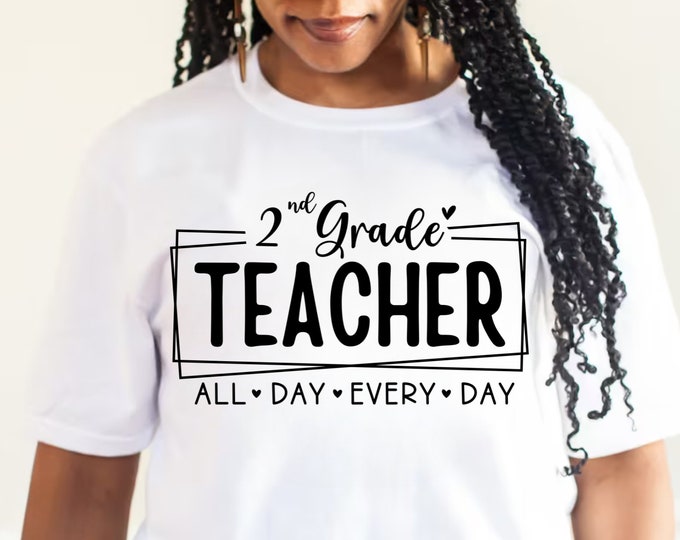 2nd Grade Teacher SVG: Back To School Shirt Design (Digital Download)