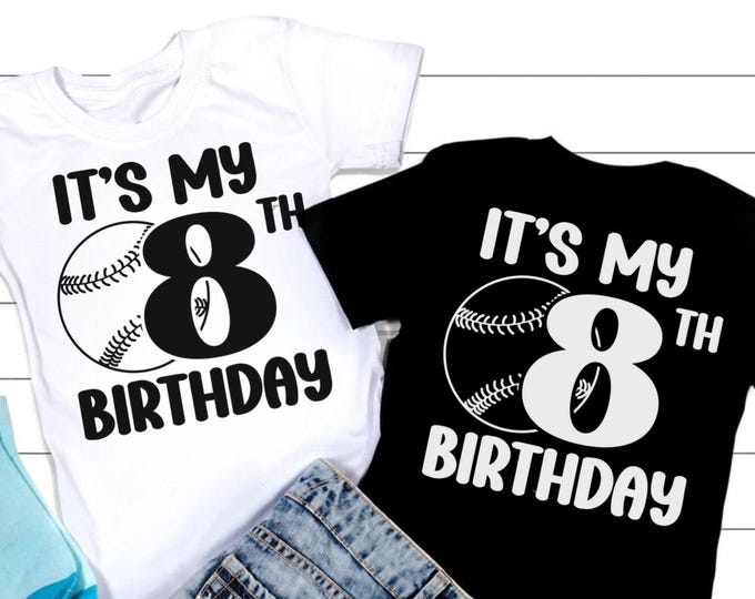 Eighth Birthday Baseball SVG, PNG, PDF, Cricut Cut Files
