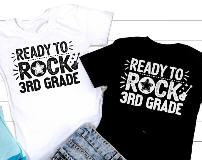 Ready To Rock Third Grade SVG: Back To School Shirt Design (Digital Download