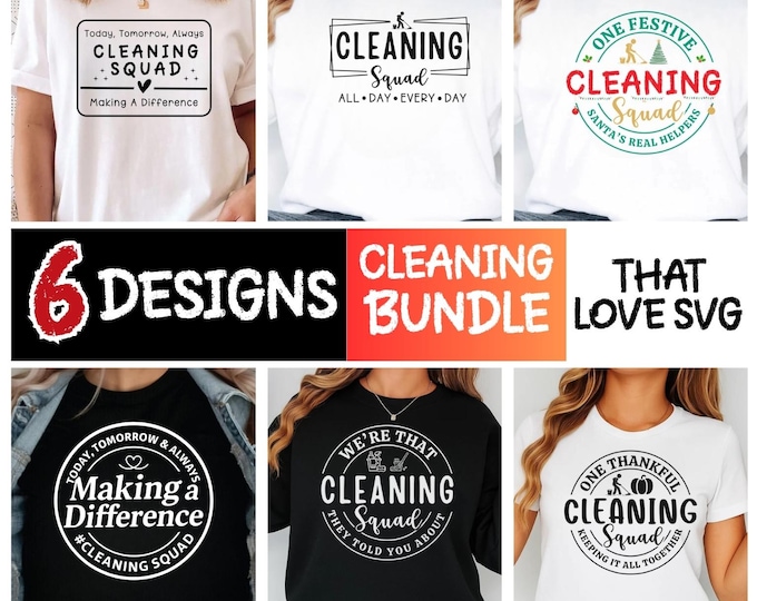 Cleaning Squad Bundle Svg, Cleaning Crew svg, Funny Cleaning svg, Housekeeper svg, Cleaning Team, Maid Service SVG, Cleaning SVG,Janitor SVG