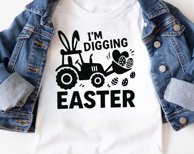 Easter Bunny Tractor SVG: 'I'm Digging Easter' Design (Digital Download)
