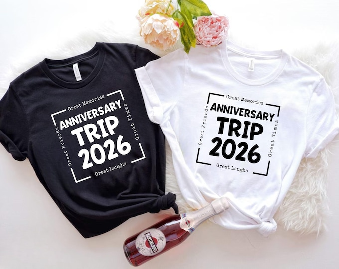 Anniversary Trip 2026 SVG: Couples Vacation Shirt Design (Digital Download)