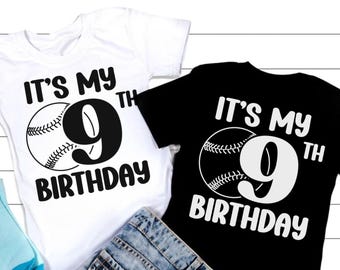9th Birthday Baseball SVG, Cricut Cut Files (Digital Download)