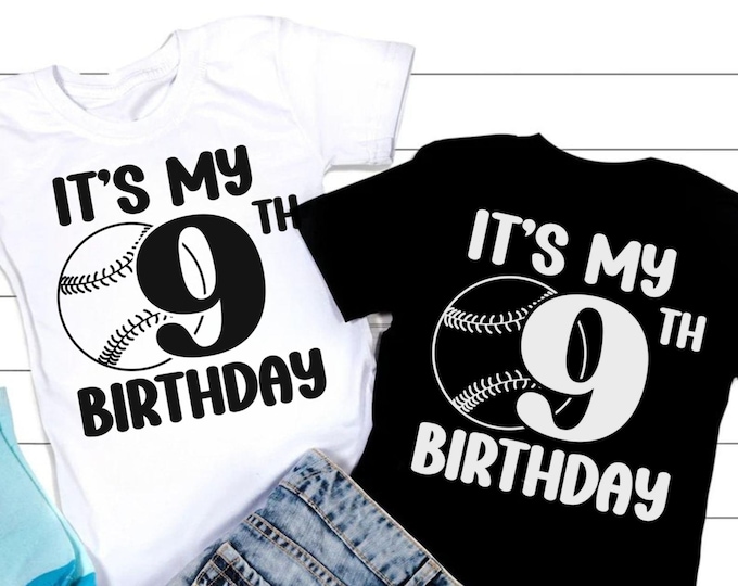 9th Birthday Baseball SVG, Cricut Cut Files (Digital Download)