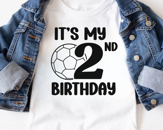 2nd Birthday Soccer SVG: Boy or Girl Shirt Design (Digital Download)