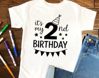 Camiseta SVG para segundo cumpleaños: Regalo de decoración para fiesta (descarga digital)