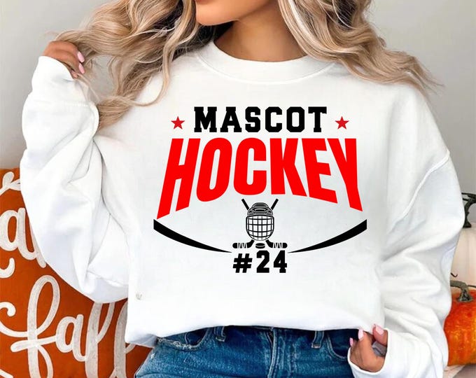 Hockey Team Mascot SVG PNG, Custom Shirt Cut File (Digital Download)