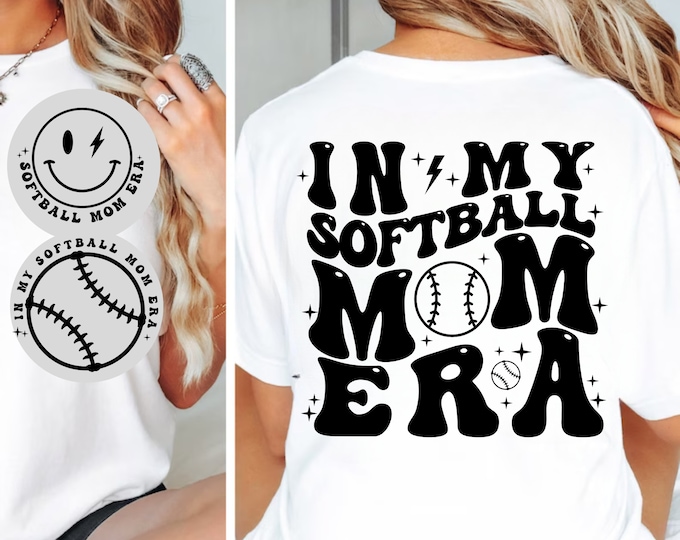 Softball Mom Era SVG PNG: T-Shirt Design (Digital Download)