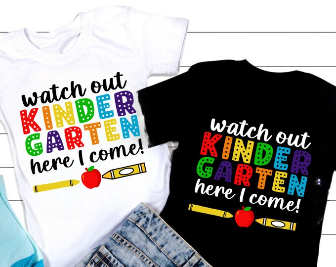 Kindergarten SVG: Back to School T-Shirt Design (Digital Download)