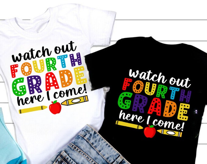 Fourth Grade SVG: Back To School Shirt Design (Digital Download)
