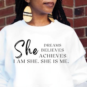I am She SVG: Positive Woman Empowerment Design (PNG, PDF)