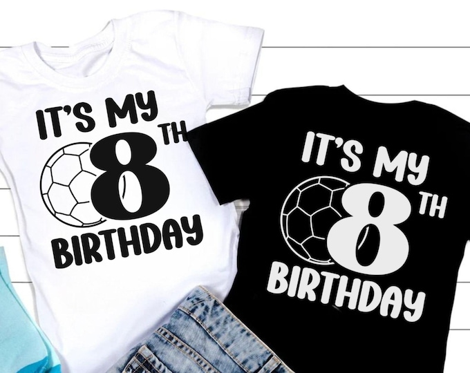 8th Birthday Soccer SVG: Girl's Birthday Shirt Design (Digital Download)
