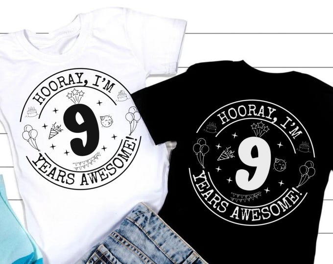 9th Birthday SVG, Cricut Cut Files (Digital Download)