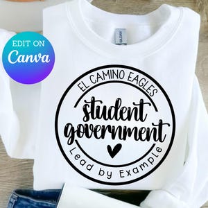 SVG del gobierno estudiantil, diseño para camiseta escolar (descarga digital)