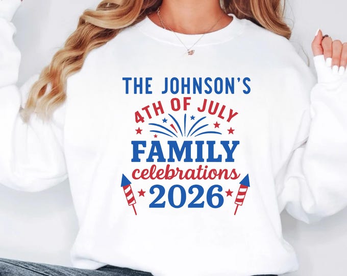 Custom 4th of July Family 2026 SVG, Celebration Shirt (Digital Download)
