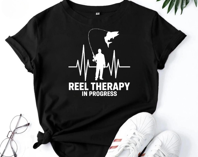Reel Therapy Fishing SVG: Funny Fisherman Angler Design (Digital Download)