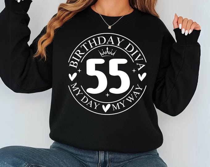 55th Birthday Diva svg png, My 55th Birthday SVG, Birthday Diva Cut File, 55 Years Old SVG, Birthday Shirt Design, Cricut