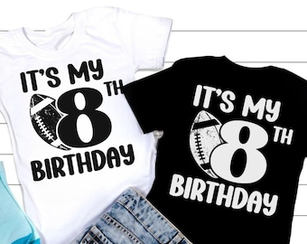 8th Birthday Football SVG, PNG, PDF, Birthday Fan Design