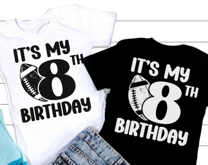 8th Birthday Football SVG, PNG, PDF, Birthday Fan Design