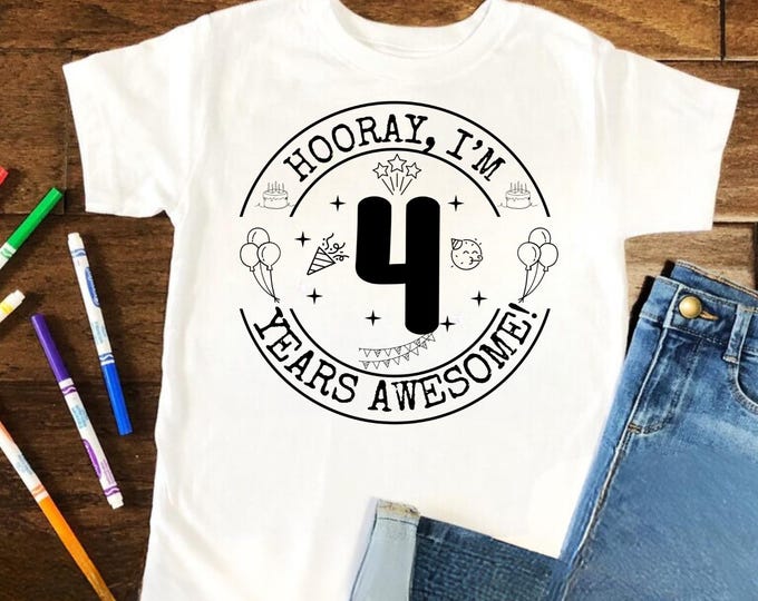 Fourth Birthday Princess SVG, T-Shirt Design (Digital Download)