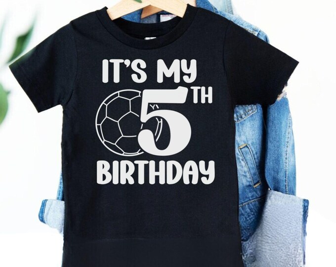 5th Birthday Soccer SVG: Shirt Design, Party Decor (Digital Download)