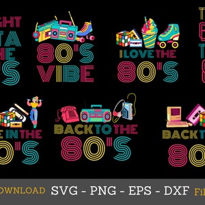 80s Party Costume PNG Clipart Bundle (Digital Download)