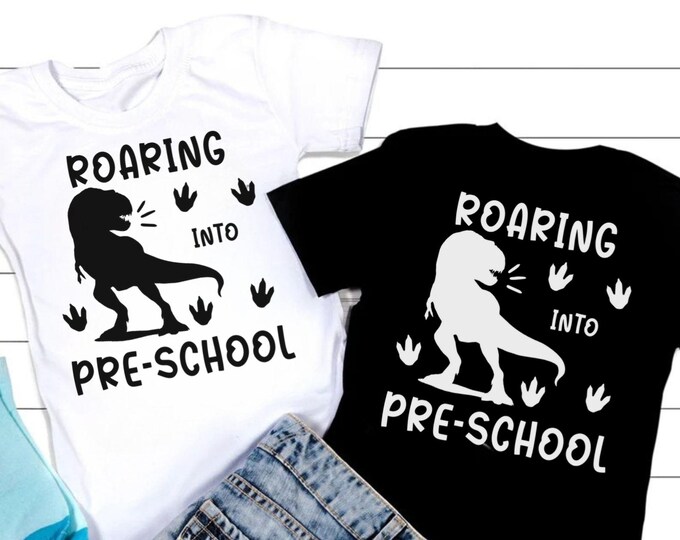 Roaring into Pre-School SVG: Back to School Shirt Design (Digital Download)