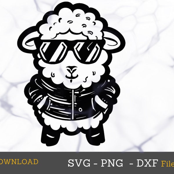 Cool sheep svg,hip hop hipster sheep svg, sheep wearing sunglasses and clothes SVG Cricut cut files Digital Instant download Png Dxf Eps
