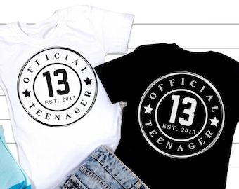 Official Teenager 13th Birthday SVG, Thirteen PNG (Digital Download)