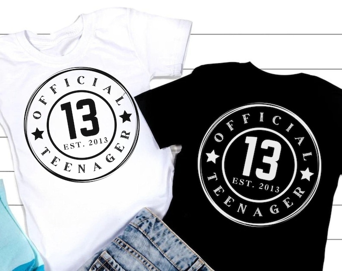 Official Teenager 13th Birthday SVG, Thirteen PNG (Digital Download)