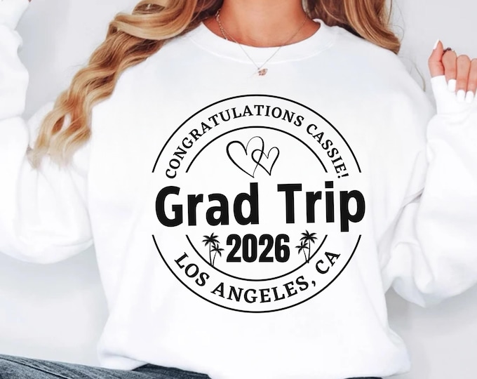 Custom Grad Trip 2026 SVG: Personalised Family Vacation Shirts (Digital Download)