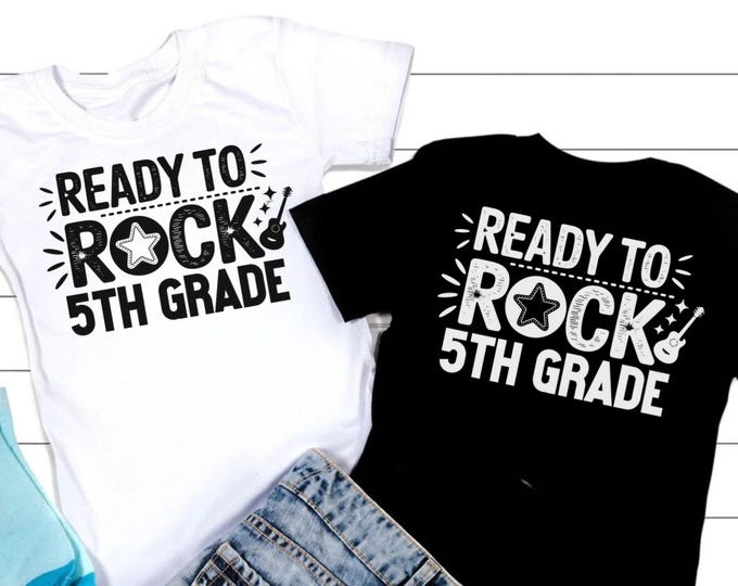 Ready To Rock Fifth Grade SVG: Back To School Shirt Design (Digital Download