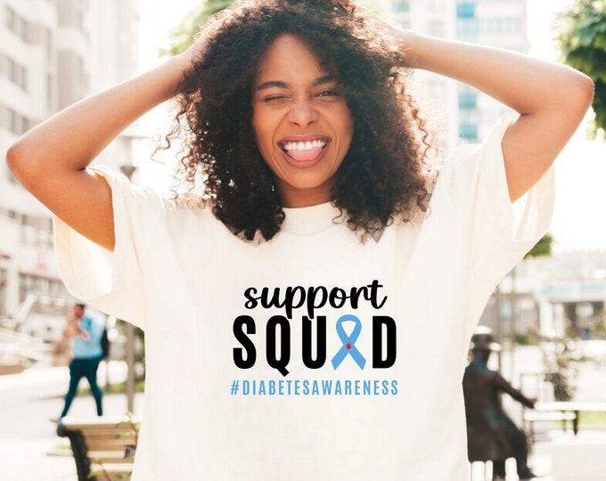 Support Squad Diabetes Awareness SVG: Blue Ribbon Design (Digital Download)