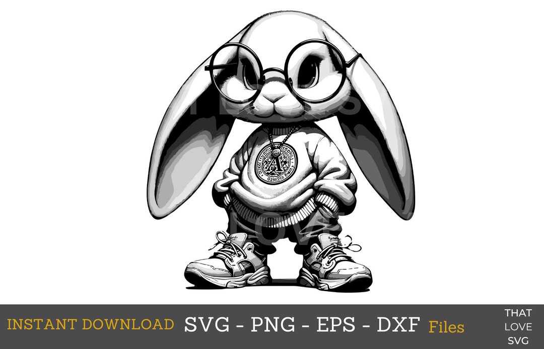 Cool Rabbit Svg Cool Bunny Svg Png Cute Rabbit in Sunglasses Hood Clothes Svg,cute ...