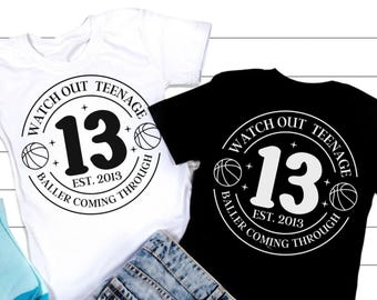 Official Teenager Basketball svg, Warning Official Teenager svg, 13th Birthday Basketball svg, Thirteen Birthday SVG, Birthday Girl svg