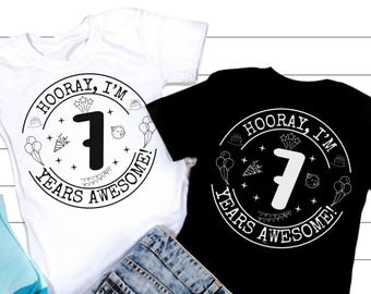 Siebter Geburtstag SVG, Siebter Geburtstag Cricut Cut Files (Digitaler Download)