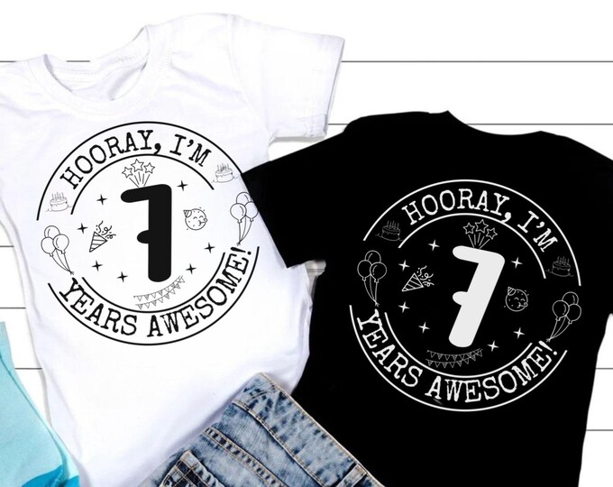 7th Birthday SVG, Seventh Birthday Cricut Cut Files (Digital Download)