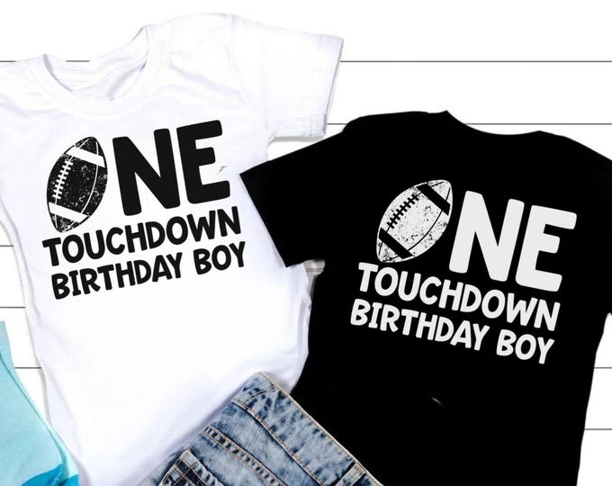 One Touchdown Birthday Boy SVG PNG, Football 1st Birthday SVG File, Sports First Birthday Cut File for Cricut Silhouette