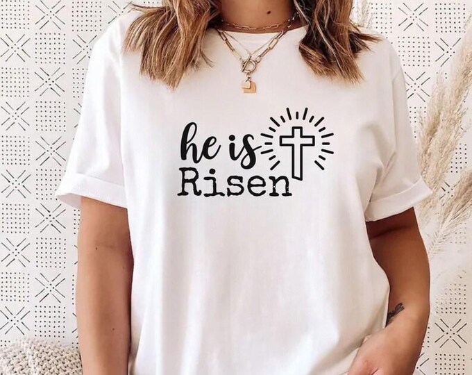 He is Risen Easter Cross SVG: Christian Bible Verse (Digital Download)