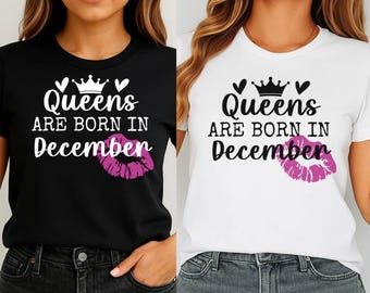 Dezember Geburtstag Königin SVG: Schwarze Frau Shirt Design (Digitaler Download