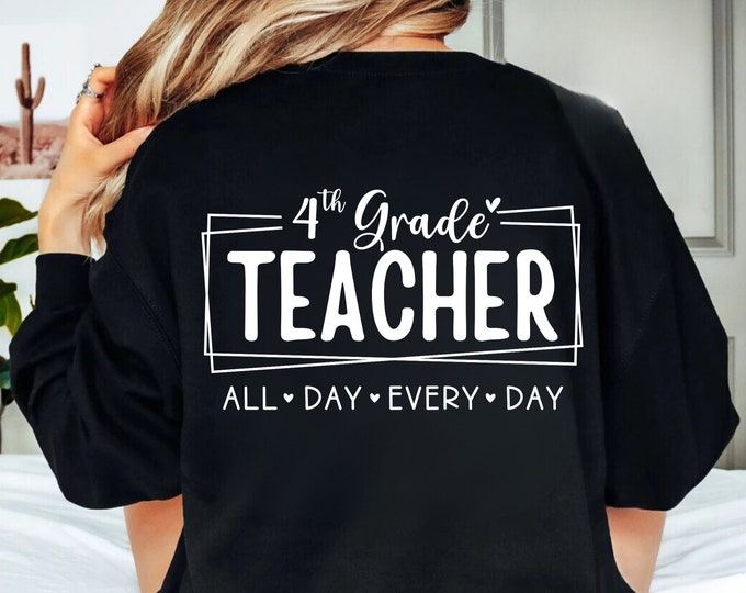 4th Grade Teacher SVG: Back To School Shirt Design (Digital Download)
